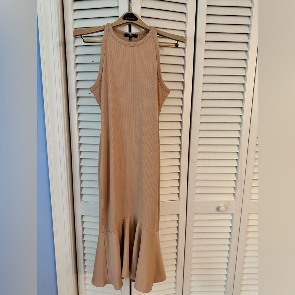 7 For All Mankind Tan Midi Dress